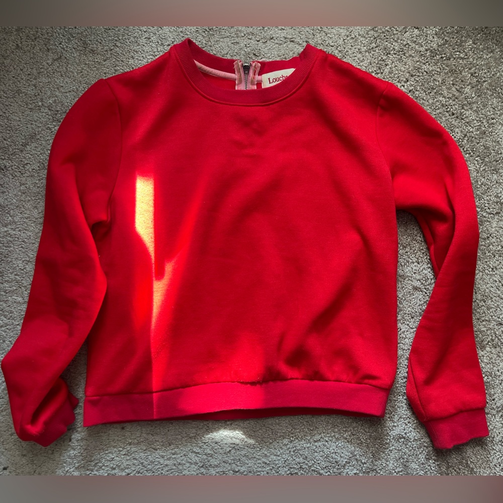 Red Louche London Jayton-Heart Sweater with Hearts on the Elbow